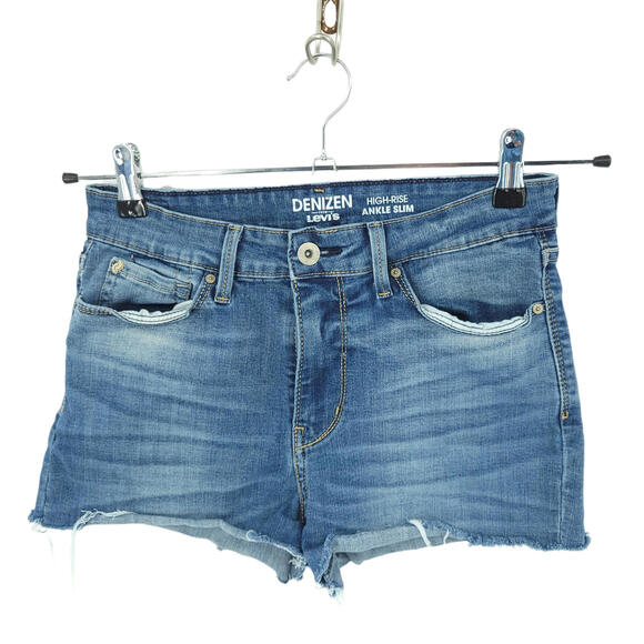 Levis Denizen Cut Off Jean Shorts Womens 6 S HIgh Rise Slim - Picture 1 of 9
